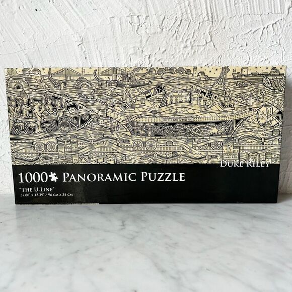 The U-Line by Duke Riley MTA Panoramic 1000 Piece Puzzle - 37.8 x 13.39 Complete - Picture 1 of 6